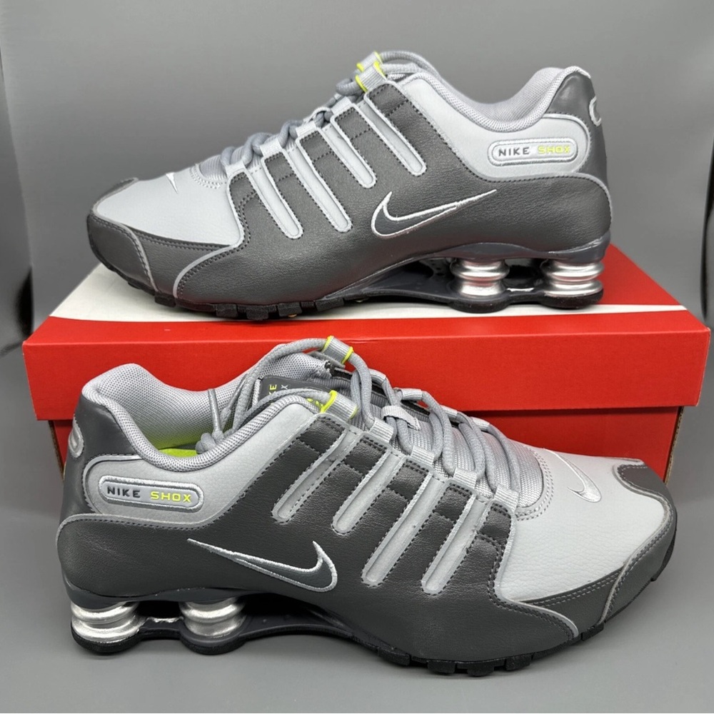 Nike Shox NZ Shoes Wolf Gray/Dark Gray/Highlighter 378341-009 Men's Size 9 NEW